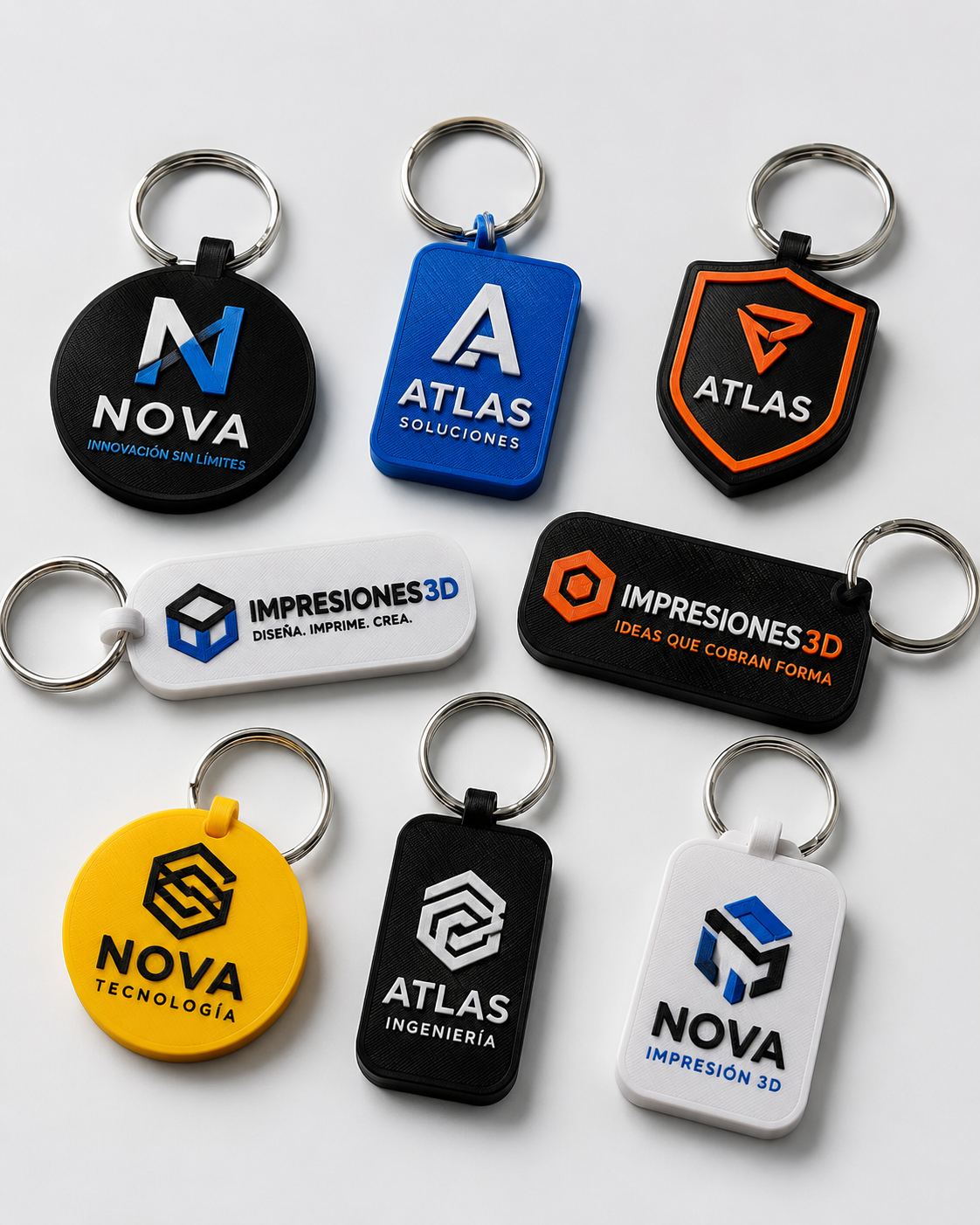 Llaveros personalizados impresos en 3D